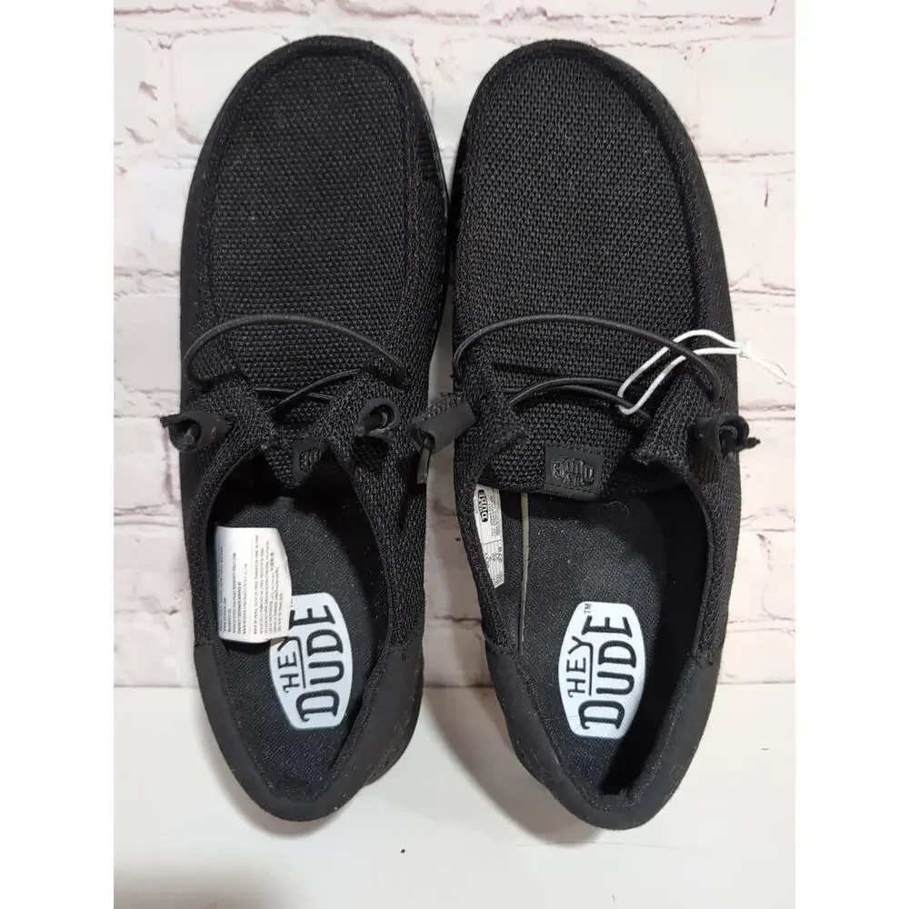 Hey Dude Wendy Funk Mono Shoes Womens Size 11 Black Canvas Moccasins 40065-001 - Picture 2 of 10